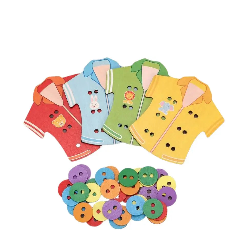 Wooden sew-on buttons string - Toys Shop Australia | Educational Toys