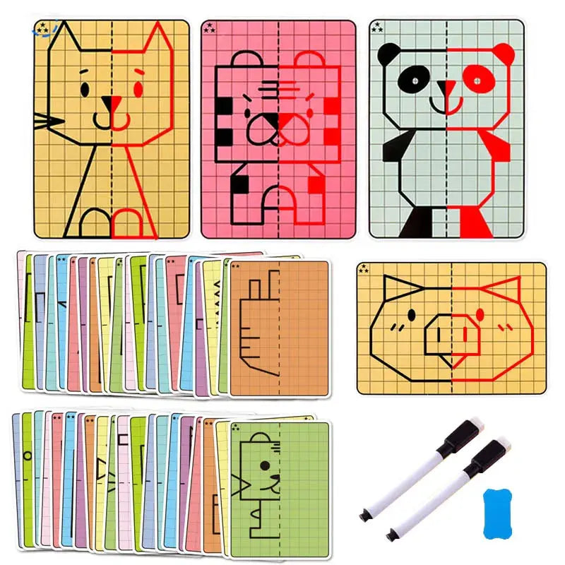 Symmetrical Drawing Puzzle Cards - Toys Shop Australia | Educational Toys