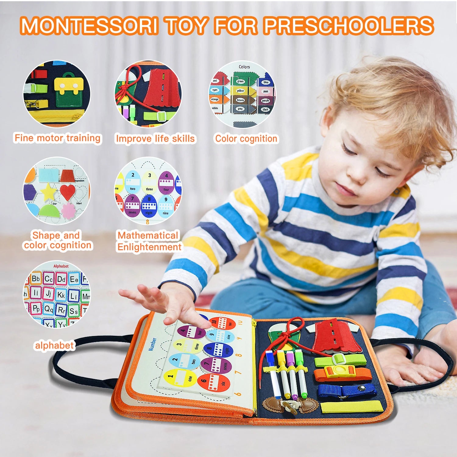 Montessori Busy Board for Ages 3-6