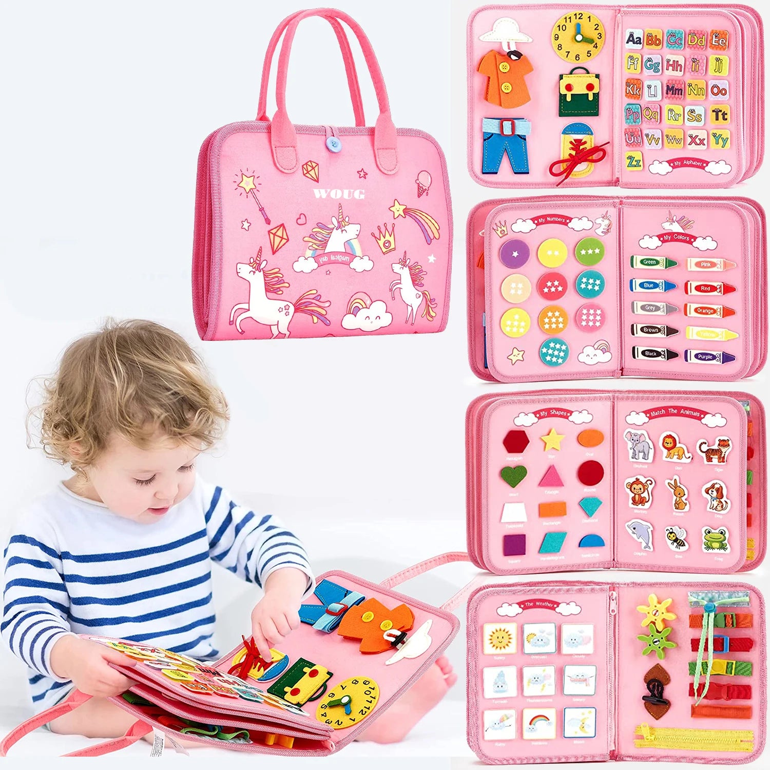 7-in-1 Montessori Travel Busy Board