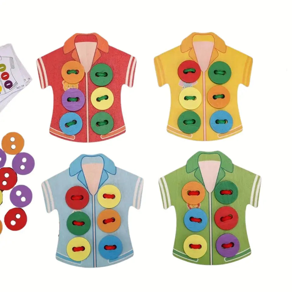 Wooden sew-on buttons string - Toys Shop Australia | Educational Toys