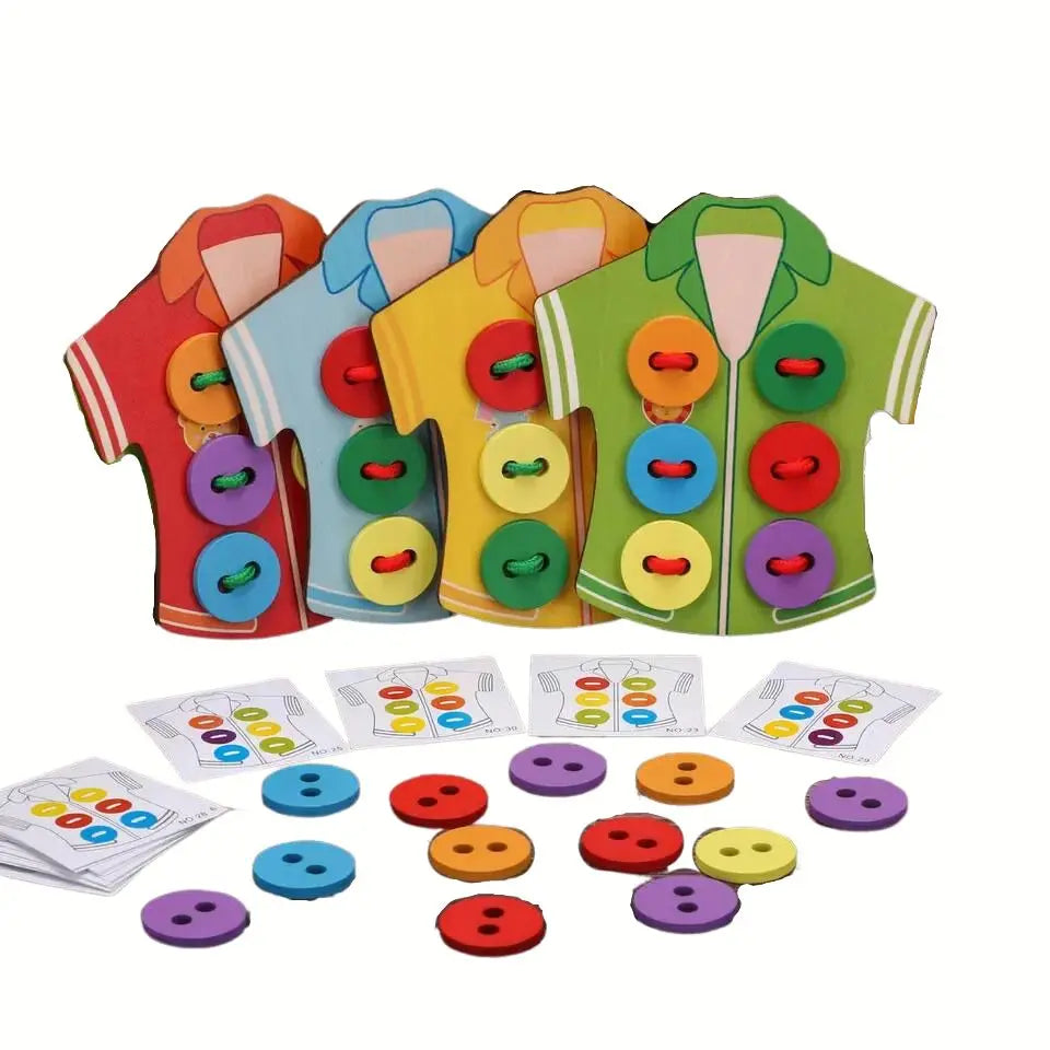 Wooden sew-on buttons string - Toys Shop Australia | Educational Toys