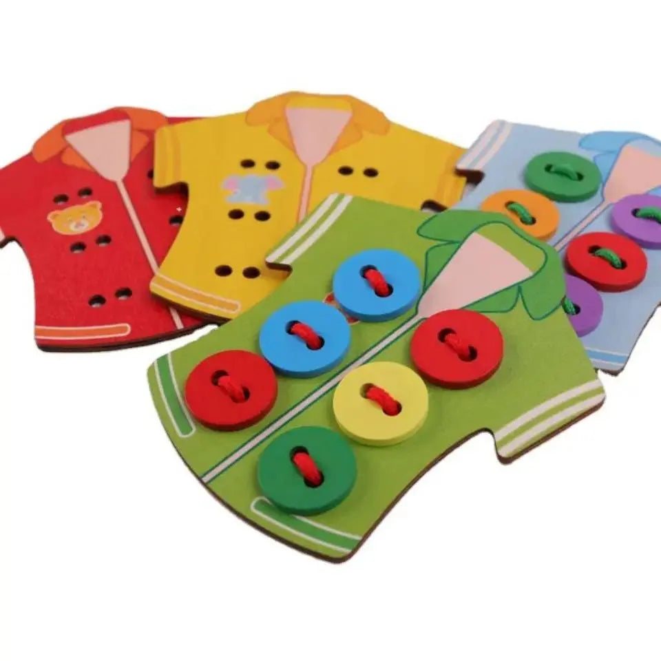 Wooden sew-on buttons string - Toys Shop Australia | Educational Toys