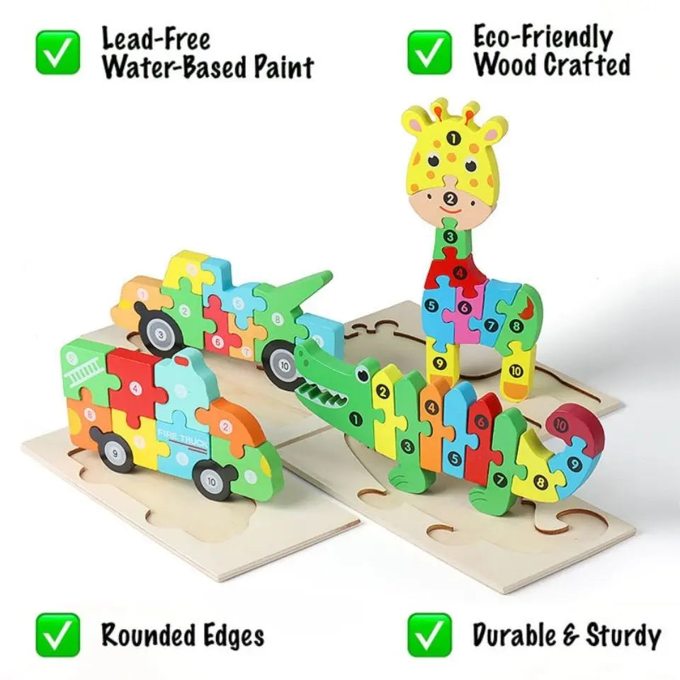 3D Wooden Cartoon Puzzle - Toys Shop Australia | Educational Toys