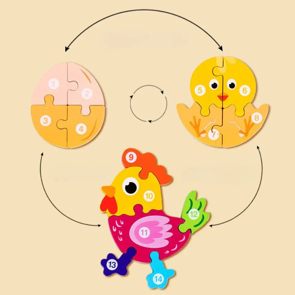 Montessori 3D Wooden Animal Puzzle - Toys Shop Australia | Educational Toys