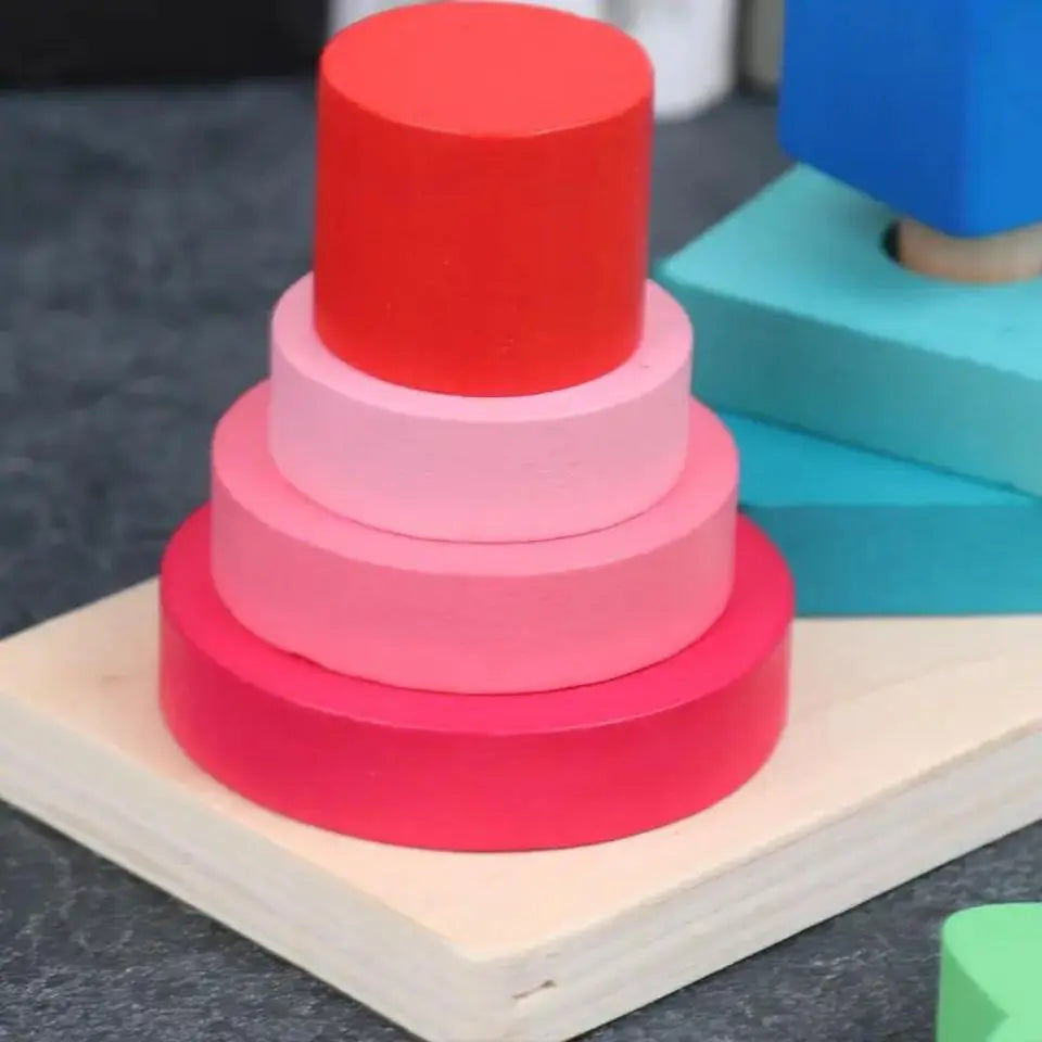 Wooden Montessori Geometric Four Column - Toys Shop Australia | Educational Toys