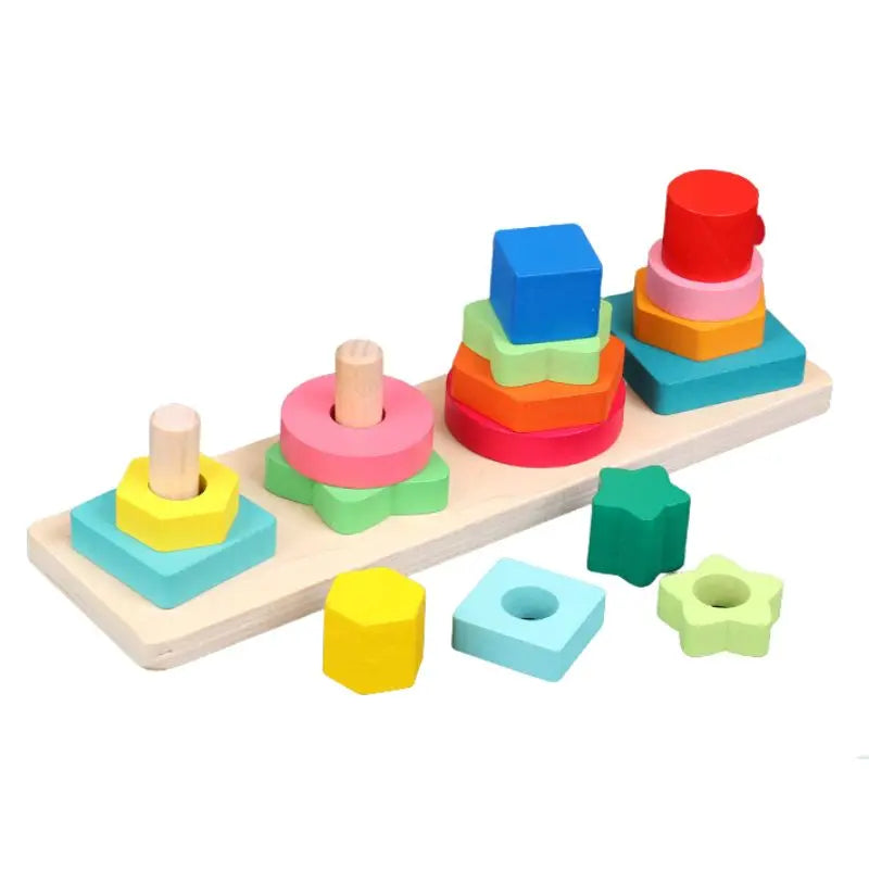 Wooden Montessori Geometric Four Column - Toys Shop Australia | Educational Toys