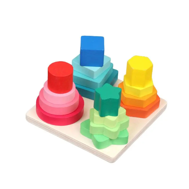Wooden Montessori Geometric Four Column - Toys Shop Australia | Educational Toys