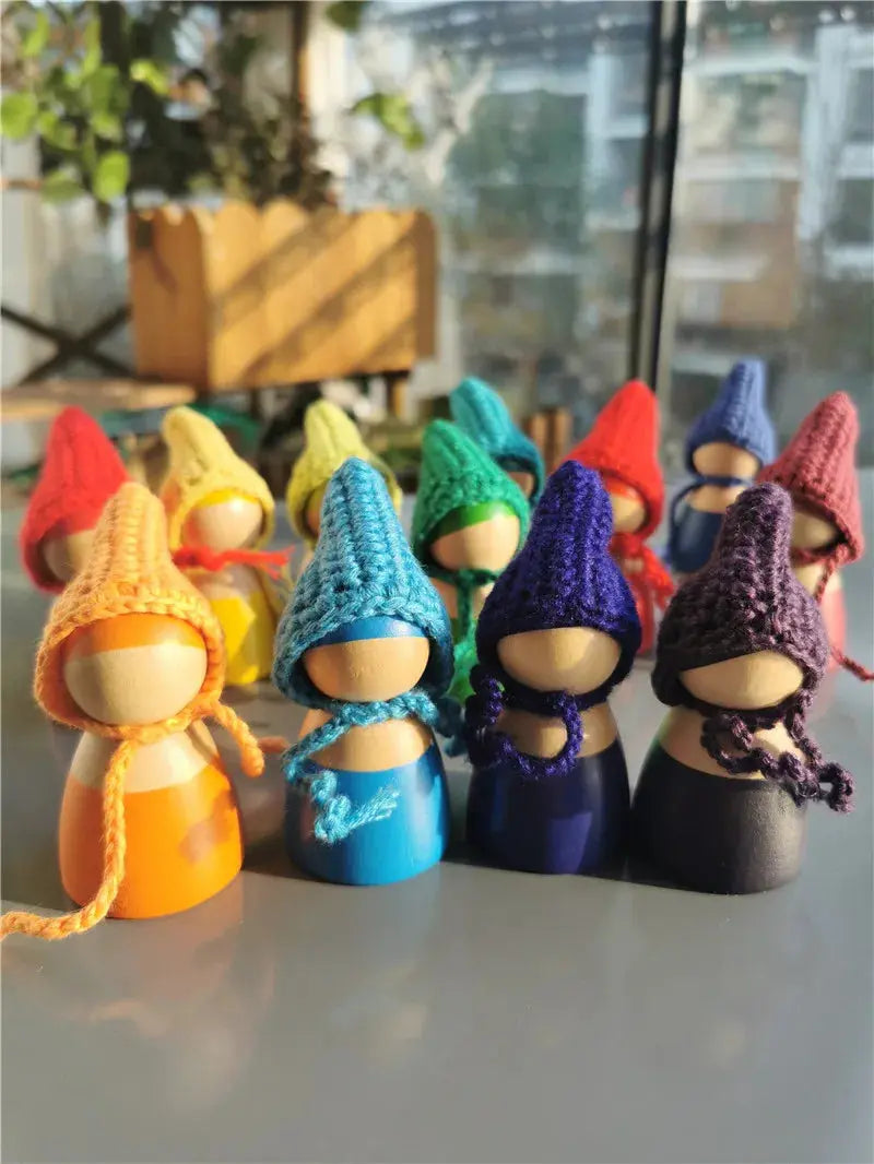 Crochet Wooden Rainbow Dolls Axe