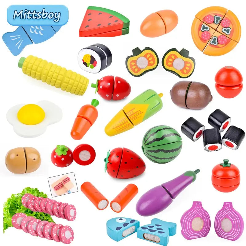 Wooden Cut Fruit & Veggie Kitchen Toy - Toys Shop Australia | Educational Toys