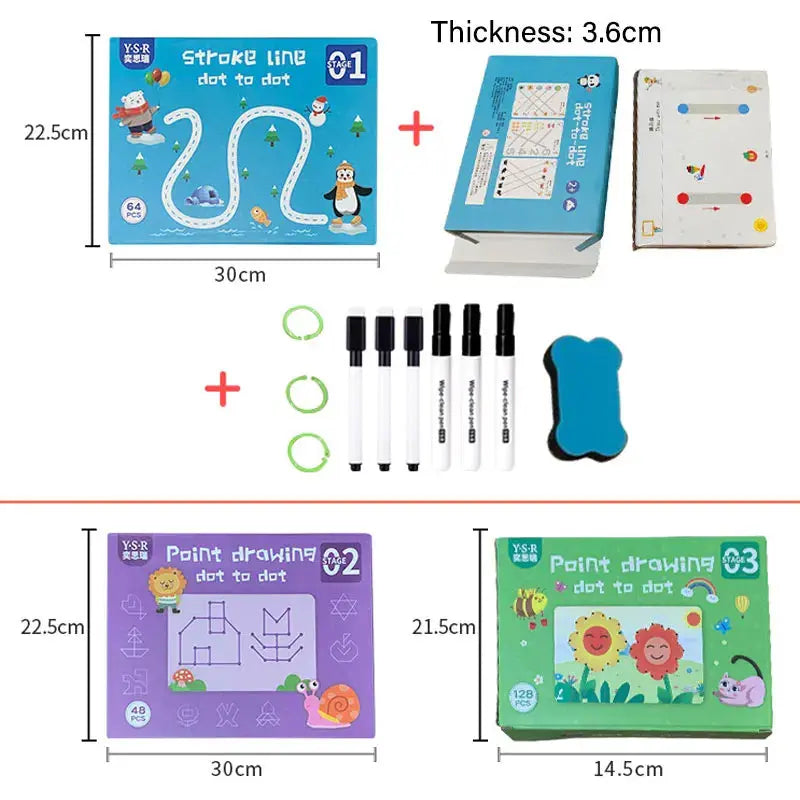 Montessori Math & Drawing Workbook - Toys Shop Australia | Educational Toys