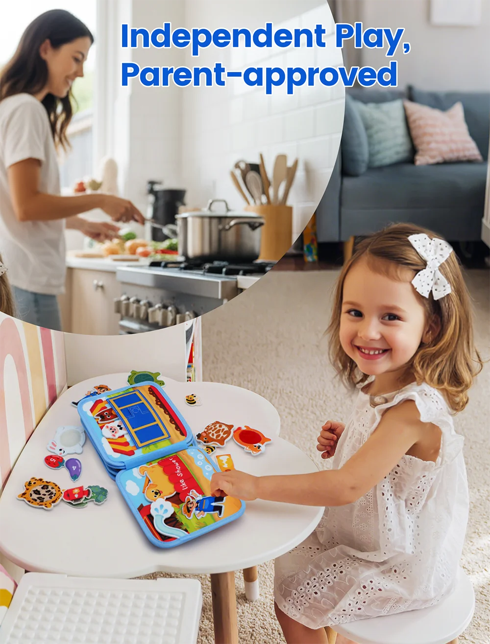 Toddlers Busy Board Life Skills Educational Learning Sensory Felt Quiet Activity Books for Baby Travel Montessori Toys Boy Girl