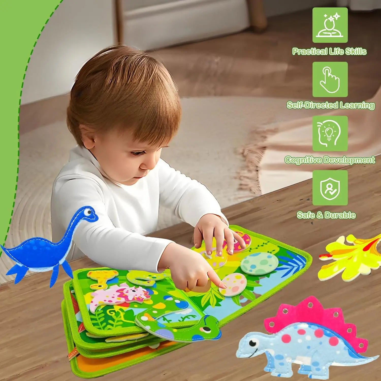 Toddlers Busy Board Life Skills Educational Learning Sensory Felt Quiet Activity Books for Baby Travel Montessori Toys Boy Girl