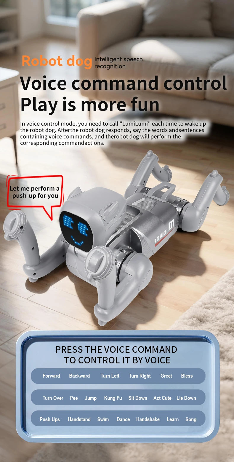 ZWN X1 RC AI Smart RC Robot Dog Toys Voice Command Programmable With Singing and Dancing Remote Control Toy Best Gift for Kids