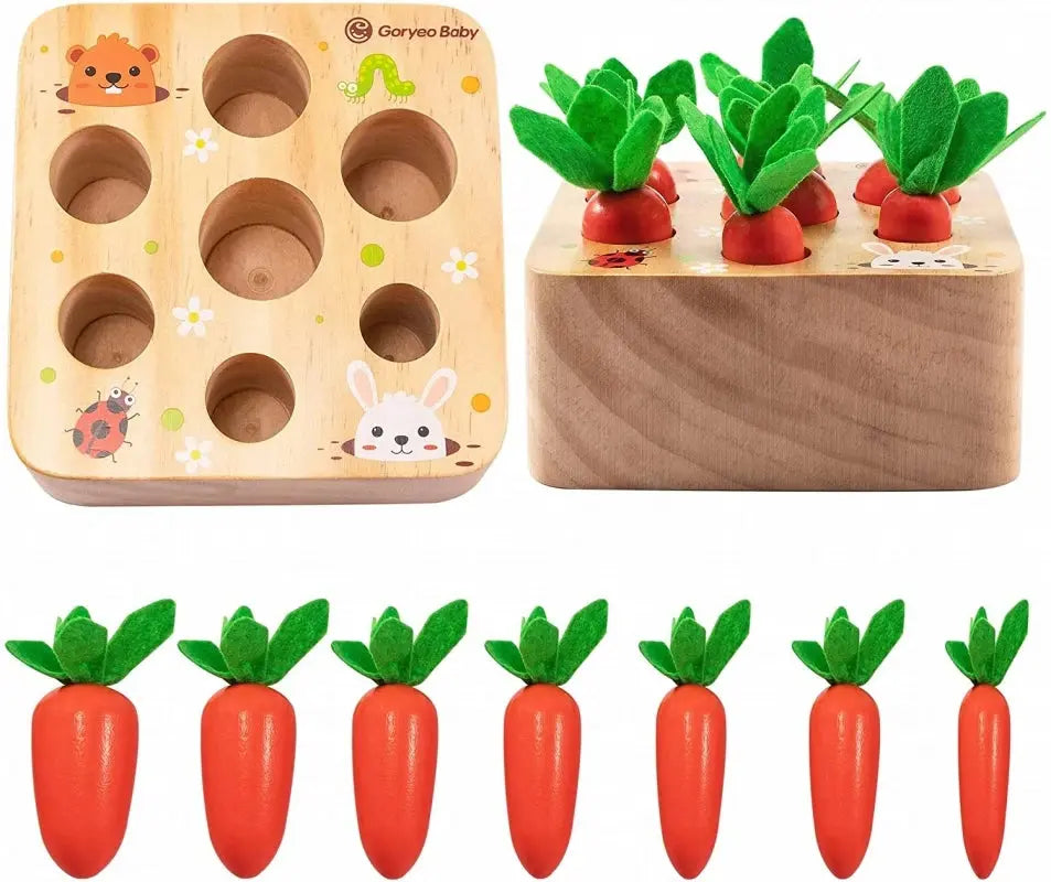 Wooden Carrot Harvest Shape Sorter Toy - Toys Shop Australia | Educational Toys