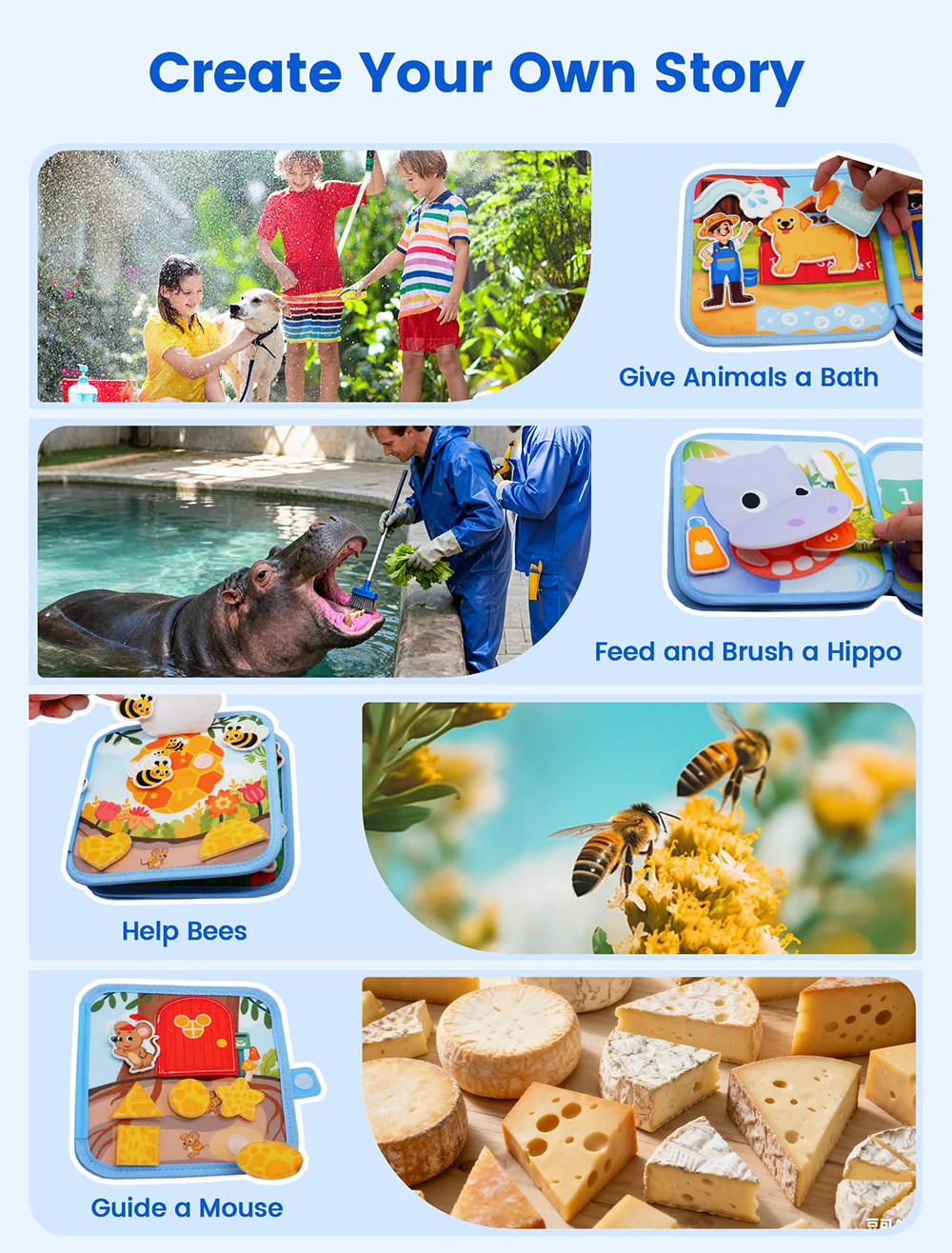 3D Farm Busy Board Quiet Book Soft Felt Montessori Toy For Fine Motor Skills Early Educational Travel Toys For Children Gifts