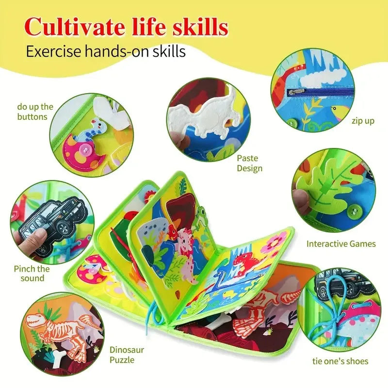 Toddlers Busy Board Life Skills Educational Learning Sensory Felt Quiet Activity Books for Baby Travel Montessori Toys Boy Girl