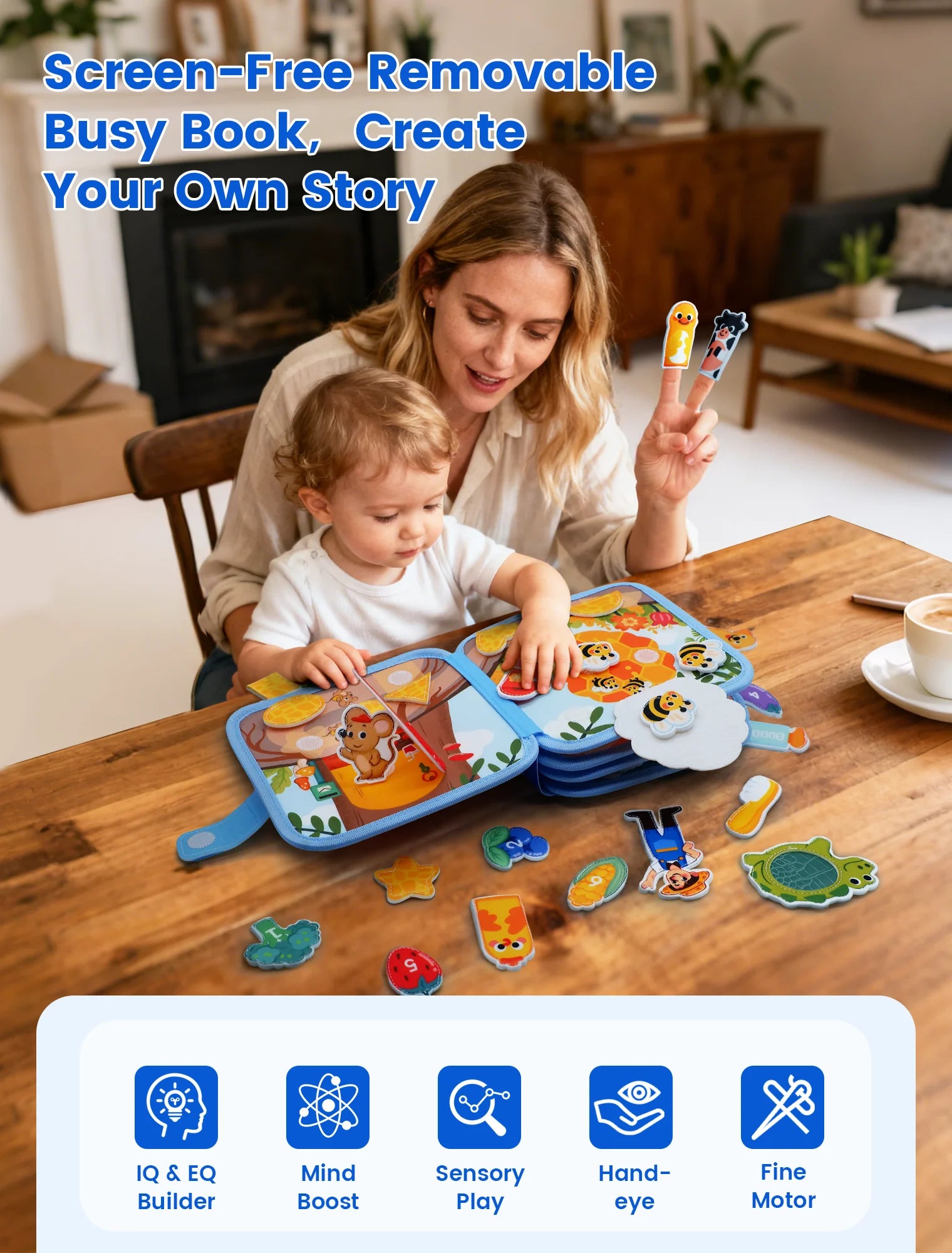 Toddlers Busy Board Life Skills Educational Learning Sensory Felt Quiet Activity Books for Baby Travel Montessori Toys Boy Girl
