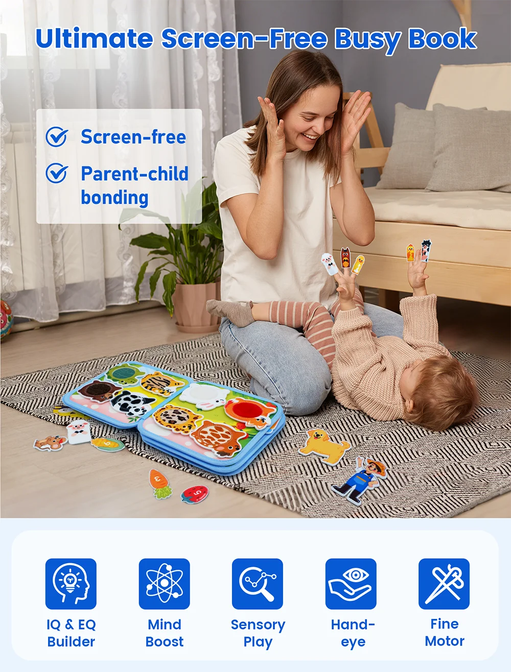 3D Farm Busy Board Quiet Book Soft Felt Montessori Toy For Fine Motor Skills Early Educational Travel Toys For Children Gifts
