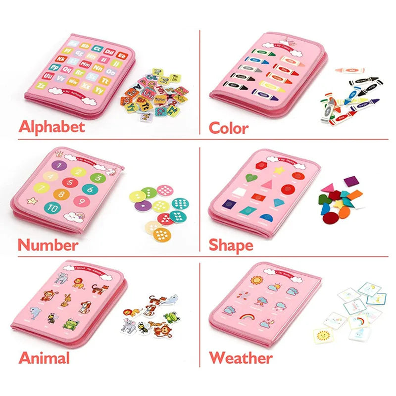 Baby Busy Board Montessori Parish Surface Activity Fine Motor Handmade Button Zip Buckle Sensory Toy Practical Life Toddler Gift