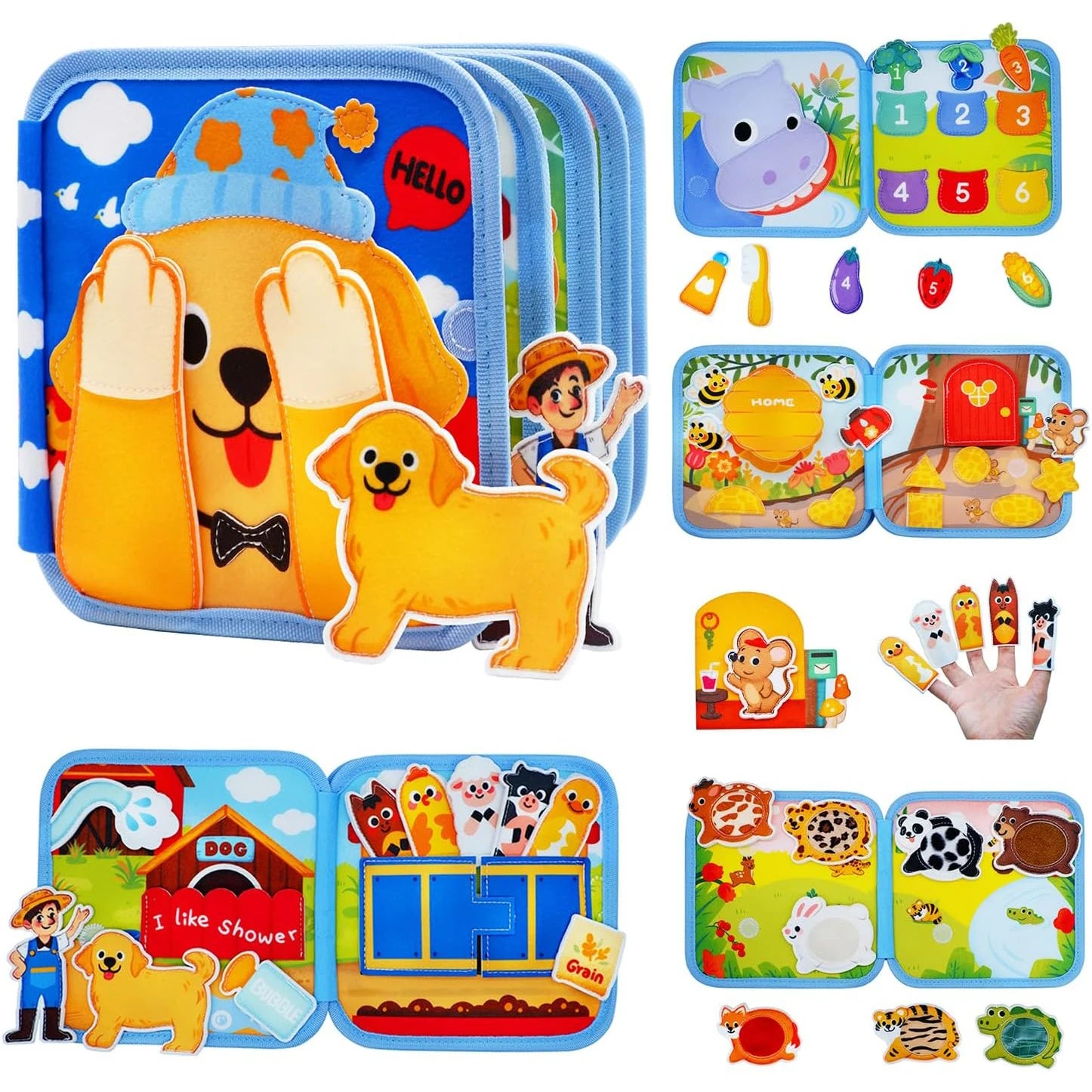 Toddlers Busy Board Life Skills Educational Learning Sensory Felt Quiet Activity Books for Baby Travel Montessori Toys Boy Girl