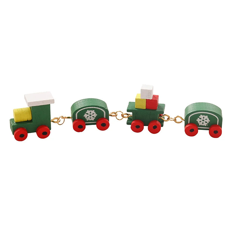 Mini Wooden Train Ornaments - Dollhouse Decor & Kids Gift