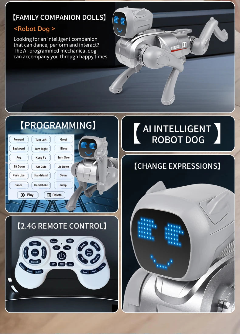ZWN X1 RC AI Smart RC Robot Dog Toys Voice Command Programmable With Singing and Dancing Remote Control Toy Best Gift for Kids