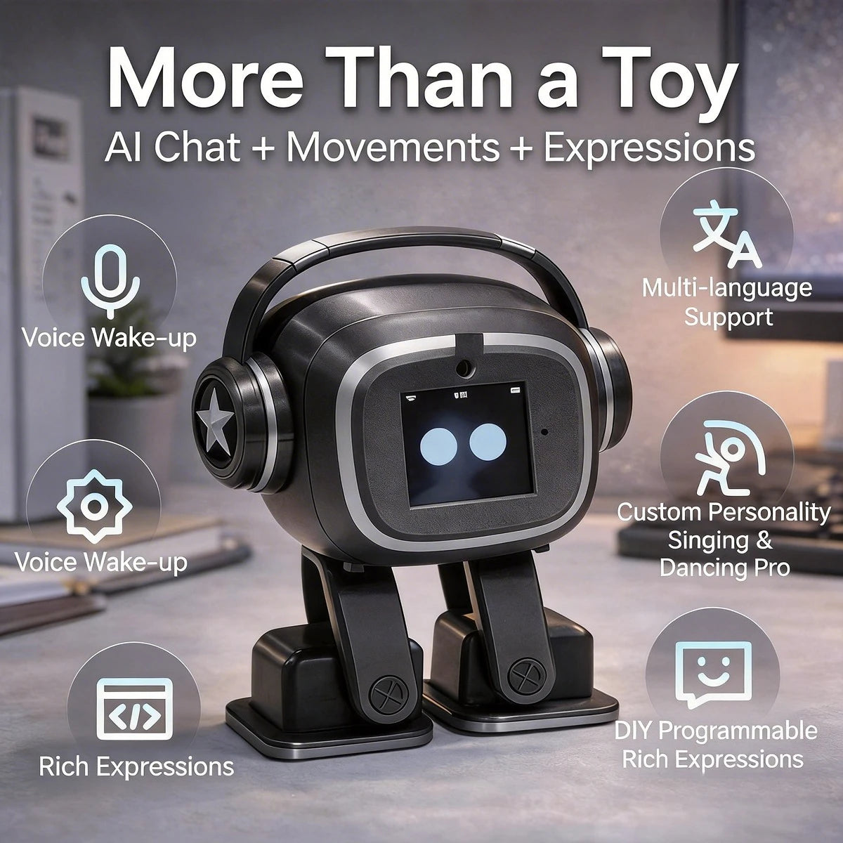 EMO AI Robot | Smart Chatbot Toy,Emotional Interaction,Singing and Dancing, Voice Control, Companion, Holiday Gifts