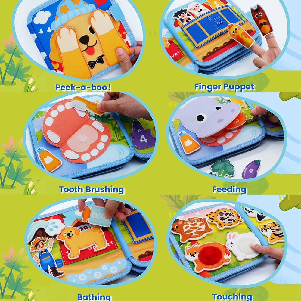 Toddlers Busy Board Life Skills Educational Learning Sensory Felt Quiet Activity Books for Baby Travel Montessori Toys Boy Girl