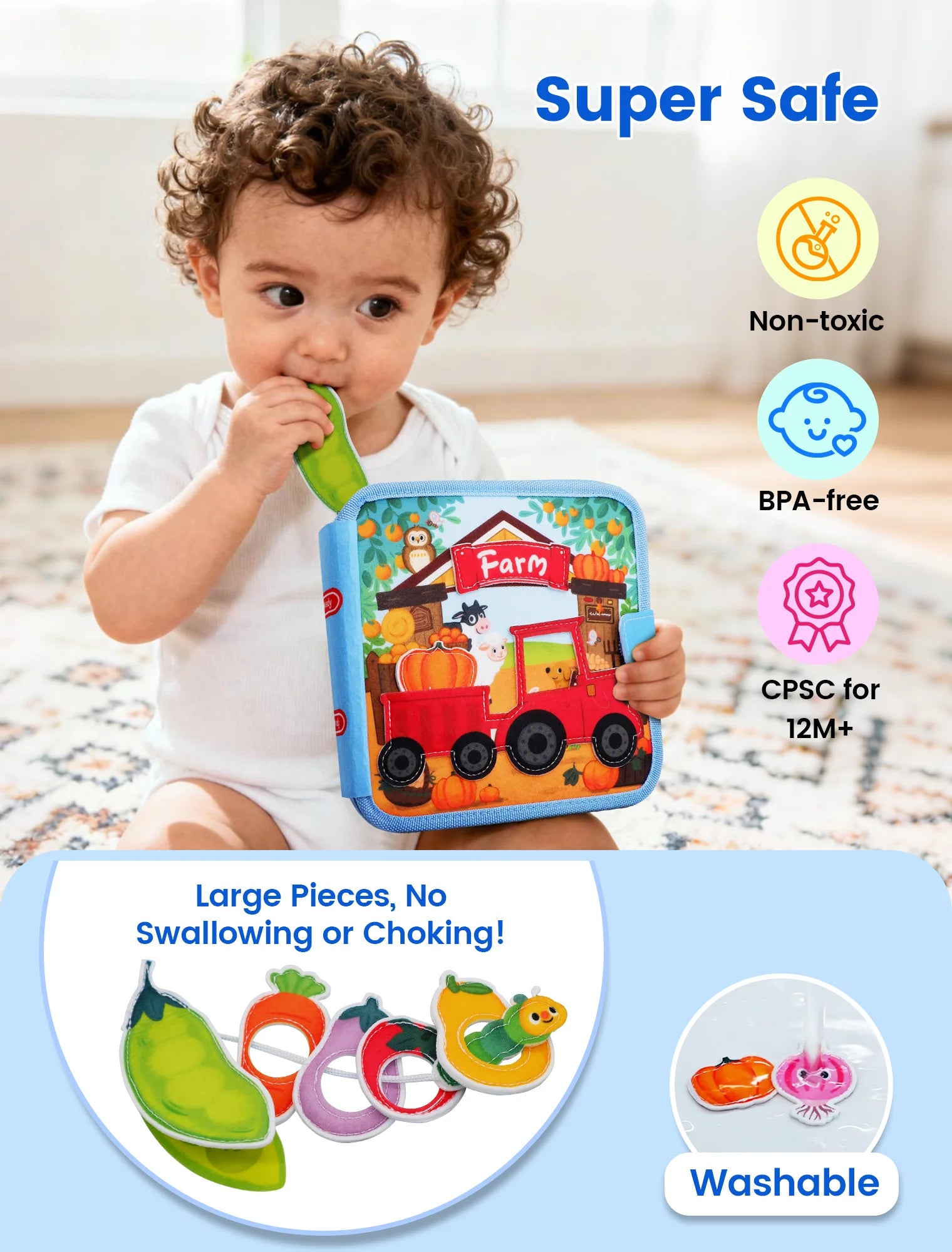 3D Farm Busy Board Quiet Book Soft Felt Montessori Toy For Fine Motor Skills Early Educational Travel Toys For Children Gifts