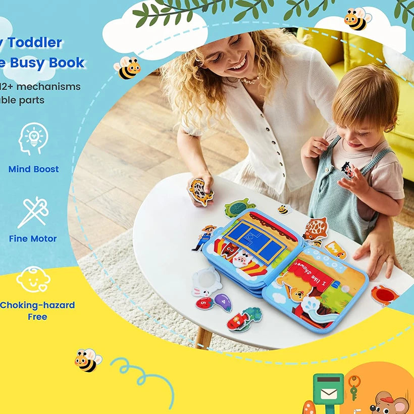 Toddlers Busy Board Life Skills Educational Learning Sensory Felt Quiet Activity Books for Baby Travel Montessori Toys Boy Girl