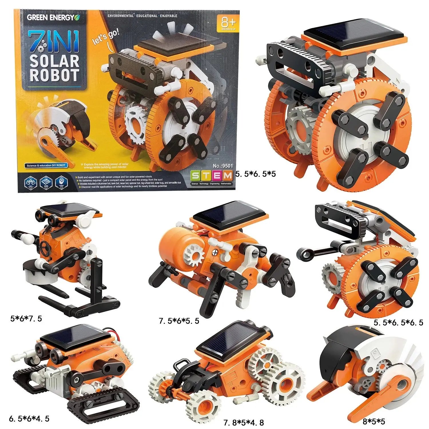 7-in-1 Solar Powered STEM Robot Kit - Toys Shop Australia | Educational Toys