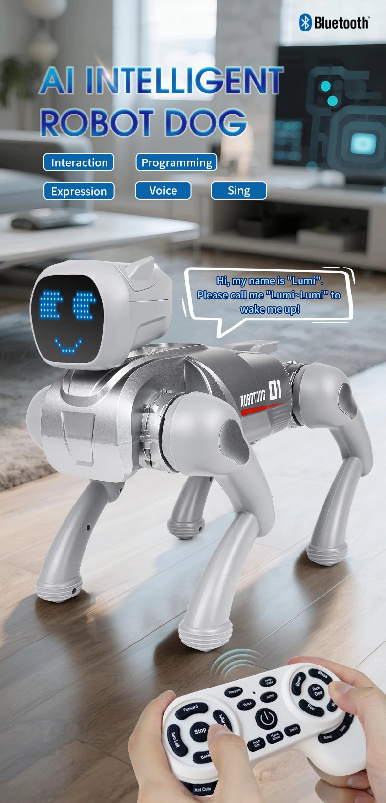 ZWN X1 RC AI Smart RC Robot Dog Toys Voice Command Programmable With Singing and Dancing Remote Control Toy Best Gift for Kids