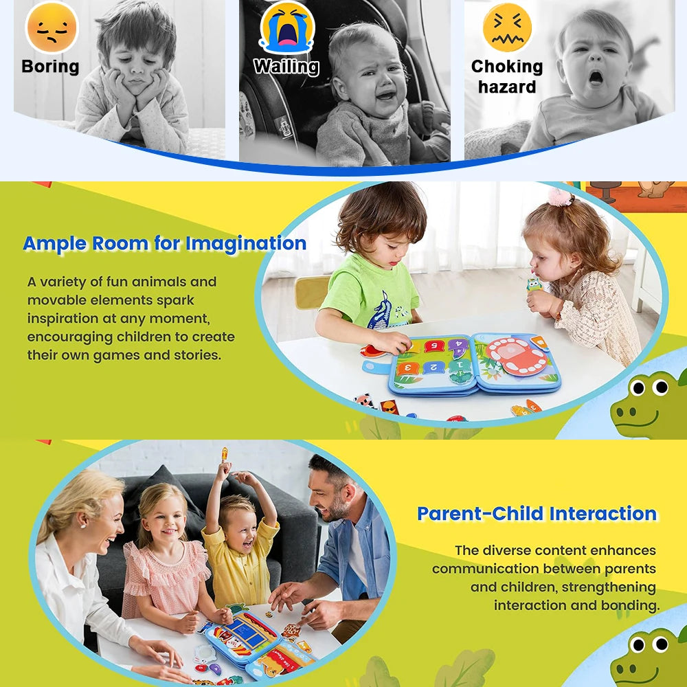 Toddlers Busy Board Life Skills Educational Learning Sensory Felt Quiet Activity Books for Baby Travel Montessori Toys Boy Girl