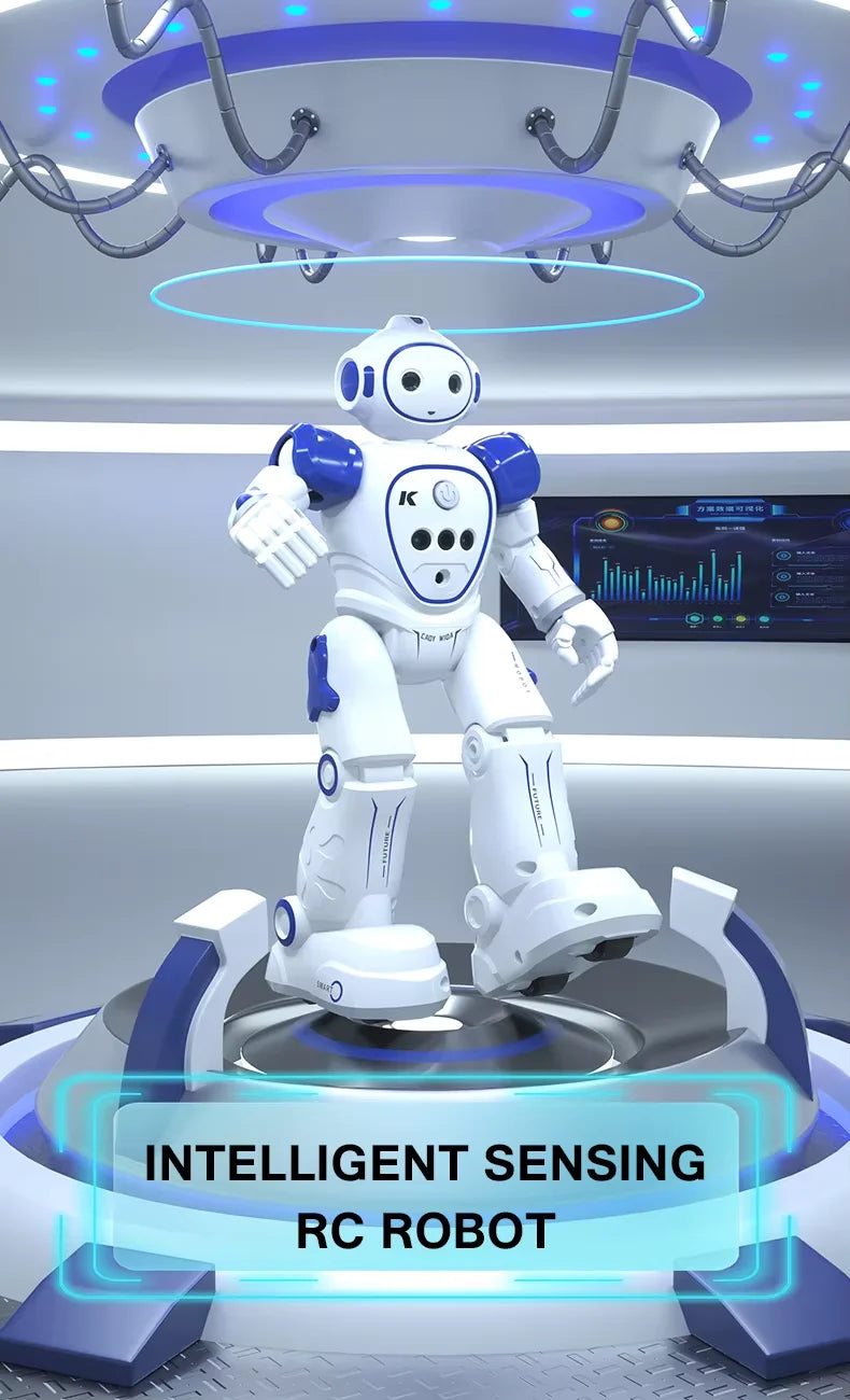 Blue and white Emo Robot Toy 2.4G
